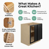 BELLE HAVEN Assembled 33 in. W x 34.5 in. H x 24 in. D Plywood Blind Base Corner Cabinet Right in Driftwood | Kunal Kitchens
