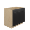 BELLE HAVEN Assembled 36 in. W x 34.5 in. H x 24 in. D Plywood Sink Base Cabinet in Driftwood | Kunal Kitchens