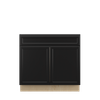 BELLE HAVEN Assembled 36 in. W x 34.5 in. H x 24 in. D Plywood Sink Base Cabinet in Driftwood | Kunal Kitchens