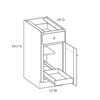 BELLE HAVEN Assembled 12 in. W x 34.5 in. H x 24 in. D Plywood Base Cabinet w/(1) Roll-out Tray in Driftwood | Kunal Kitchens