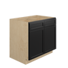 BELLE HAVEN Assembled 36 in. W x 34.5 in. H x 24 in. D Plywood Base Cabinet w/(1) Roll-out Tray in Driftwood | Kunal Kitchens
