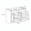 BELLE HAVEN Assembled 48 in. W x 34.5 in. H x 24 in. D Plywood Base Cabinet w/(4) Roll-out Trays in Driftwood | Kunal Kitchens