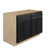 BELLE HAVEN Assembled 48 in. W x 34.5 in. H x 24 in. D Plywood Base Cabinet w/(4) Roll-out Trays in Driftwood | Kunal Kitchens