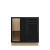 BELLE HAVEN Ready to Assemble 33 in. W x 34.5 in. H x 24 in. D Plywood Blind Base Corner Cabinet Left in Driftwood | Kunal Kitchens