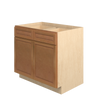 GLOUCESTER Assembled 36 in. W x 34.5 in. H x 24 in. D Plywood Base Cabinet w/(2) Roll-out Trays in Toffee | Kunal Kitchens