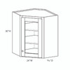 GLOUCESTER Assembled 24 in. W x 30 in. H x 12 in. D Plywood Glass Door Diagonal Corner Wall Cabinet w/ Finished Interior in Toffee | Kunal Kitchens