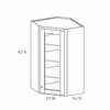 GLOUCESTER Ready to Assemble 27 in. W x 42 in. H x 15 in. D Plywood Glass Door Diagonal Corner Wall Cabinet w/ Finished Interior in Toffee | Kunal Kitchens