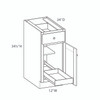 DAMASCUS Assembled 12 in. W x 34.5 in. H x 24 in. D Plywood Base Cabinet w/(1) Roll-out Tray in French Vanilla | Kunal Kitchens