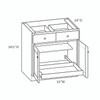 DAMASCUS Assembled 33 in. W x 34.5 in. H x 24 in. D Plywood Base Cabinet w/(1) Roll-out Tray in French Vanilla | Kunal Kitchens