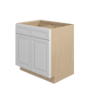 DAMASCUS Assembled 33 in. W x 34.5 in. H x 24 in. D Plywood Base Cabinet w/(2) Roll-out Trays in French Vanilla | Kunal Kitchens