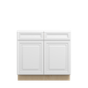 DAMASCUS Assembled 36 in. W x 34.5 in. H x 24 in. D Plywood Base Cabinet w/(2) Roll-out Trays in French Vanilla | Kunal Kitchens