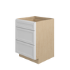 DAMASCUS Assembled 24 in. W x 34.5 in. H x 24 in. D Plywood Drawer Base Cabinet in French Vanilla | Kunal Kitchens