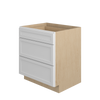 DAMASCUS Assembled 30 in. W x 34.5 in. H x 24 in. D Plywood Drawer Base Cabinet in French Vanilla | Kunal Kitchens