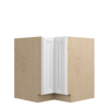 DAMASCUS Assembled 33 in. W x 34.5 in. H x 24 in. D Plywood Lazy Susan Base Corner Cabinet Left in French Vanilla | Kunal Kitchens