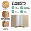 DAMASCUS Assembled 33 in. W x 34.5 in. H x 24 in. D Plywood Lazy Susan Base Corner Cabinet Left in French Vanilla | Kunal Kitchens