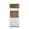 DAMASCUS Assembled 33 in. W x 84 in. H x 24 in. D Plywood Oven Tall Cabinet in French Vanilla | Kunal Kitchens