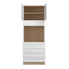 DAMASCUS Assembled 33 in. W x 90 in. H x 24 in. D Plywood Oven Tall Cabinet in French Vanilla | Kunal Kitchens