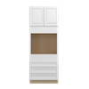 DAMASCUS Assembled 33 in. W x 90 in. H x 24 in. D Plywood Oven Tall Cabinet in French Vanilla | Kunal Kitchens