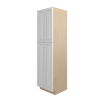 DAMASCUS Assembled 24 in. W x 90 in. H x 24 in. D Plywood Tall Cabinet w/(3) Roll-out Trays in French Vanilla | Kunal Kitchens
