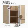 DAMASCUS Assembled 24 in. W x 30 in. H x 12 in. D Plywood Diagonal Corner Wall Cabinet in French Vanilla | Kunal Kitchens