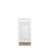 DAMASCUS Ready to Assemble 15 in. W x 34.5 in. H x 24 in. D Plywood Base Cabinet w/(1) Roll-out Tray in French Vanilla | Kunal Kitchens