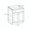 DAMASCUS Ready to Assemble 27 in. W x 34.5 in. H x 24 in. D Plywood Base Cabinet w/(1) Roll-out Tray in French Vanilla | Kunal Kitchens