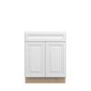 DAMASCUS Ready to Assemble 27 in. W x 34.5 in. H x 24 in. D Plywood Base Cabinet w/(1) Roll-out Tray in French Vanilla | Kunal Kitchens