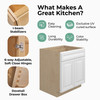 DAMASCUS Ready to Assemble 27 in. W x 34.5 in. H x 24 in. D Plywood Base Cabinet in French Vanilla | Kunal Kitchens