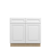 DAMASCUS Ready to Assemble 36 in. W x 34.5 in. H x 24 in. D Plywood Base Cabinet w/(1) Roll-out Tray in French Vanilla | Kunal Kitchens