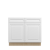 DAMASCUS Ready to Assemble 39 in. W x 34.5 in. H x 24 in. D Plywood Base Cabinet w/(4) Roll-out Trays in French Vanilla | Kunal Kitchens