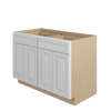 DAMASCUS Ready to Assemble 48 in. W x 34.5 in. H x 24 in. D Plywood Base Cabinet w/(2) Roll-out Trays in French Vanilla | Kunal Kitchens