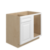 DAMASCUS Ready to Assemble 39 in. W x 34.5 in. H x 24 in. D Plywood Blind Base Corner Cabinet Right in French Vanilla | Kunal Kitchens