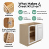 DAMASCUS Ready to Assemble 48 in. W x 34.5 in. H x 24 in. D Plywood Blind Base Corner Cabinet Right in French Vanilla | Kunal Kitchens