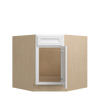 DAMASCUS Ready to Assemble 36 in. W x 34.5 in. H x 24 in. D Plywood Sink Diagonal Corner Base Cabinet in French Vanilla | Kunal Kitchens