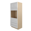 DAMASCUS Ready to Assemble 33 in. W x 84 in. H x 24 in. D Plywood Oven Tall Cabinet in French Vanilla | Kunal Kitchens