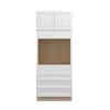 DAMASCUS Ready to Assemble 33 in. W x 84 in. H x 24 in. D Plywood Oven Tall Cabinet in French Vanilla | Kunal Kitchens