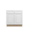 DAMASCUS Ready to Assemble 33 in. W x 34.5 in. H x 24 in. D Plywood Sink Base Cabinet in French Vanilla | Kunal Kitchens