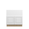 DAMASCUS Ready to Assemble 33 in. W x 34.5 in. H x 24 in. D Plywood Farm Sink Base Cabinet in French Vanilla | Kunal Kitchens