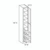 DAMASCUS Ready to Assemble 18 in. W x 96 in. H x 24 in. D Plywood Tall Cabinet w/(4) Roll-out Trays in French Vanilla | Kunal Kitchens
