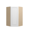 DAMASCUS Ready to Assemble 27 in. W x 42 in. H x 15 in. D Plywood Diagonal Corner Wall Cabinet in French Vanilla | Kunal Kitchens