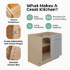 CUMBERLAND Assembled 27 in. W x 34.5 in. H x 24 in. D Plywood Blind Base Corner Cabinet Right in Painted Stratus | Kunal Kitchens