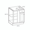 CUMBERLAND Assembled 48 in. W x 34.5 in. H x 24 in. D Plywood Blind Base Corner Cabinet Left in Painted Stratus | Kunal Kitchens
