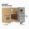 CUMBERLAND Assembled 33 in. W x 34.5 in. H x 24 in. D Plywood Lazy Susan Base Corner Cabinet Left in Painted Stratus | Kunal Kitchens