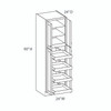 CUMBERLAND Assembled 24 in. W x 90 in. H x 24 in. D Plywood Tall Cabinet w/(4) Roll-out Trays in Painted Stratus | Kunal Kitchens