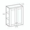 CUMBERLAND Assembled 27 in. W x 30 in. H x 12 in. D Plywood Wall Cabinet in Painted Stratus | Kunal Kitchens