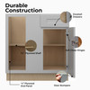 CUMBERLAND Ready to Assemble 27 in. W x 34.5 in. H x 24 in. D Plywood Blind Base Corner Cabinet Left in Painted Stratus | Kunal Kitchens