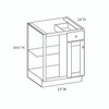 CUMBERLAND Ready to Assemble 33 in. W x 34.5 in. H x 24 in. D Plywood Blind Base Corner Cabinet Right in Painted Stratus | Kunal Kitchens