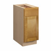 ABERDEEN Assembled 15 in. W x 34.5 in. H x 24 in. D Plywood Base Cabinet w/(1) Roll-out Tray in Caramel | Kunal Kitchens