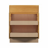 ABERDEEN Assembled 27 in. W x 34.5 in. H x 24 in. D Plywood Base Cabinet w/(2) Roll-out Trays in Caramel | Kunal Kitchens
