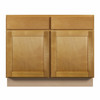 ABERDEEN Assembled 42 in. W x 34.5 in. H x 24 in. D Plywood Base Cabinet w/(4) Roll-out Trays in Caramel | Kunal Kitchens